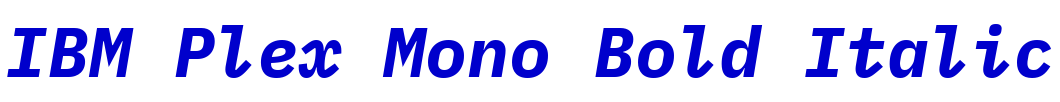 IBM Plex Mono Bold Italic Schriftart